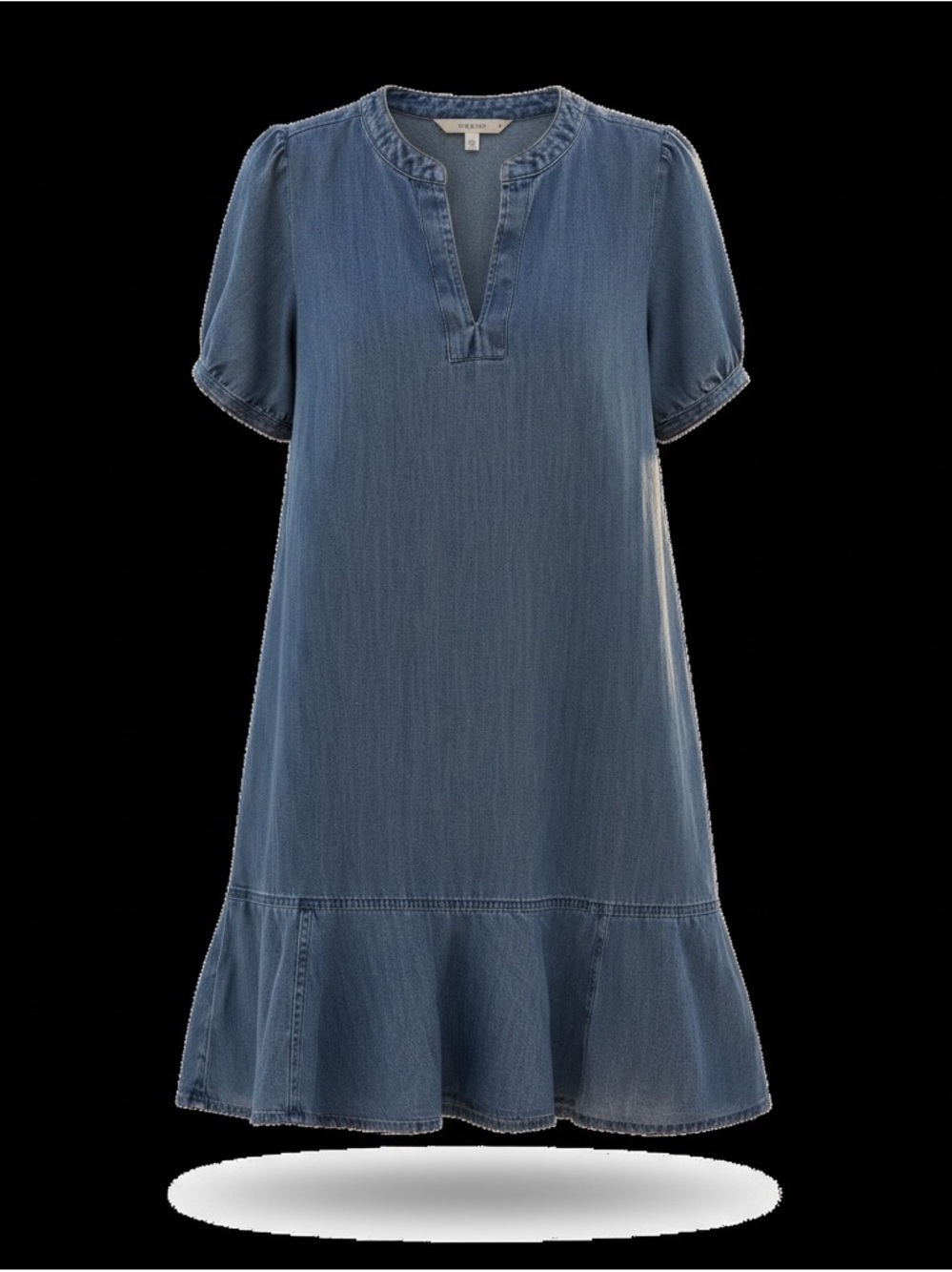 LOFT Denim Ruffle Hem Dress - Picture 5 of 9